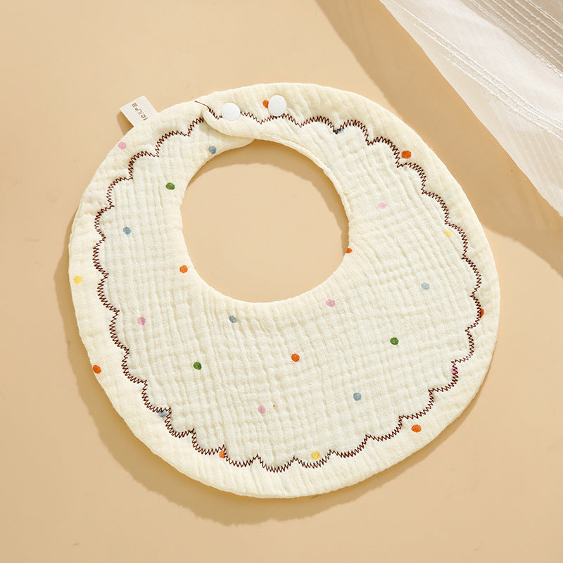 Baby Bib Class A Six-layer Round Children's Bib Cartoon Newborn Anti-spitting Pure Cotton Spring and Summer