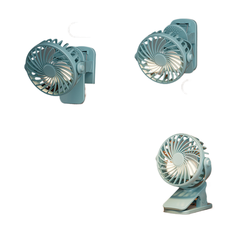 Multi-function Clip Fan Dormitory Portable Wall-hanging Circulating Small Fan USB Lighting Desktop Fan