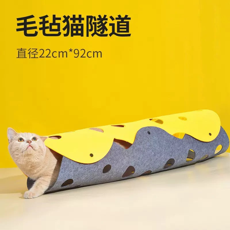 Cat Tunnel Can Be Spliced, Removable and Washable Cat Nest Felt Cat Tree Hole Rolling Dragon Universal Cat Toy Wholesale for All Seasons