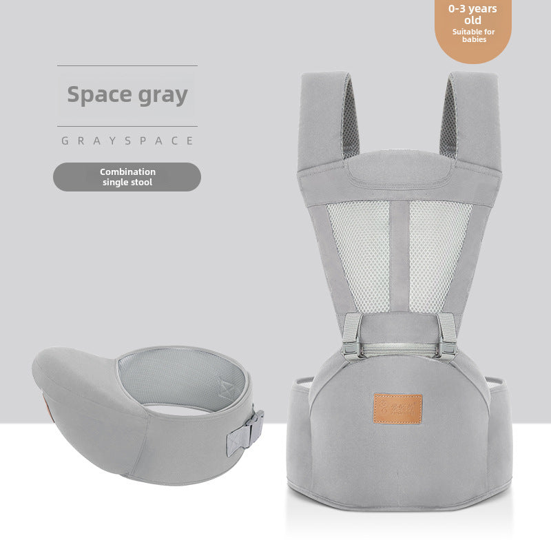 A multi-functional baby waist stool for both front and back use