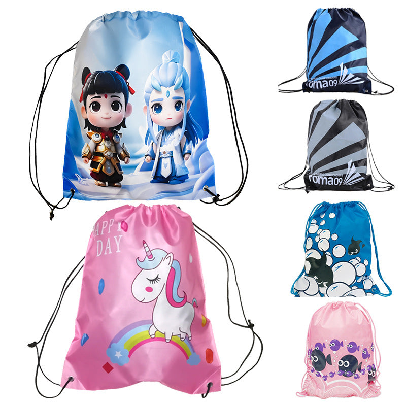 Waterproof double-shoulder drawstring bag