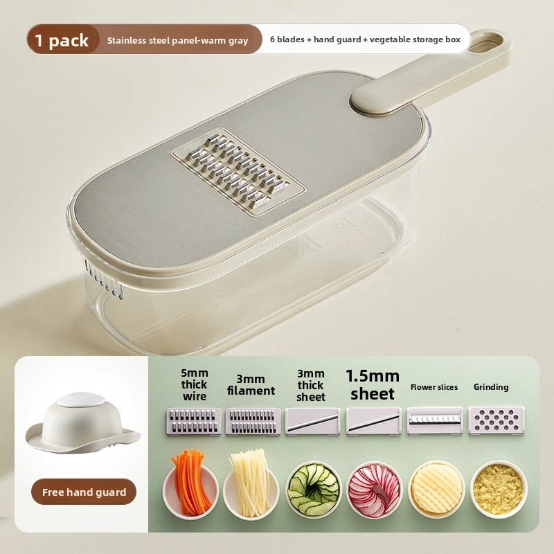 Stainless Steel Multi-Functional Vegetable Slicer & Shredder - Hand-Friendly