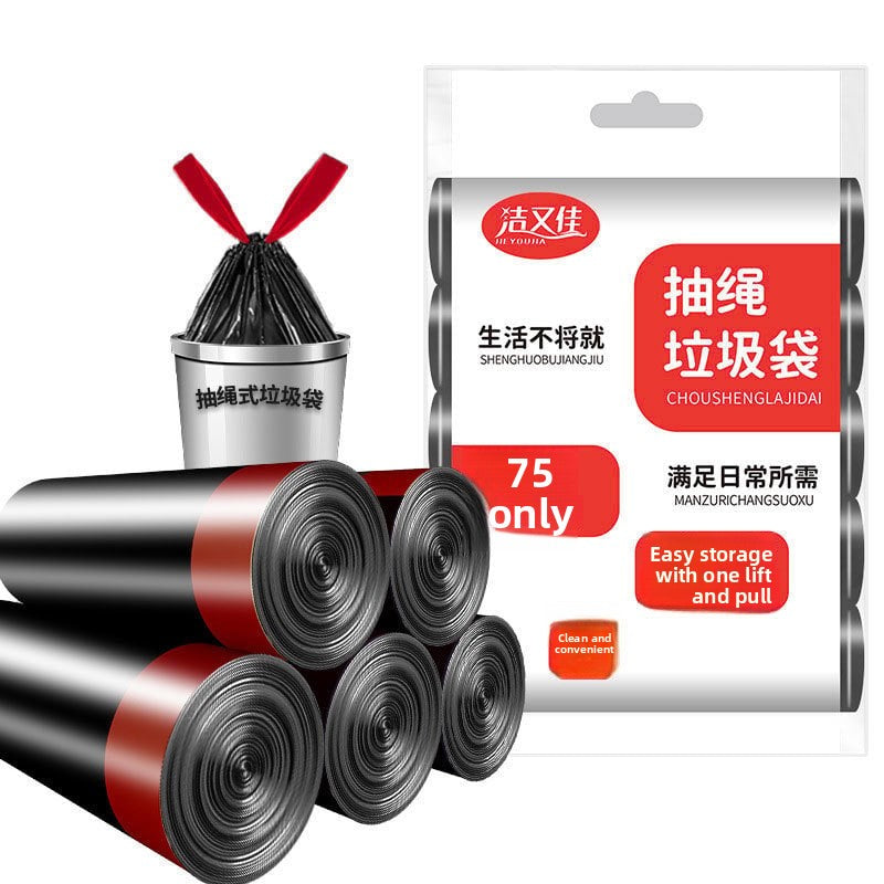 Drawstring garbage bags, large plastic bags for household kitchen, living room and office