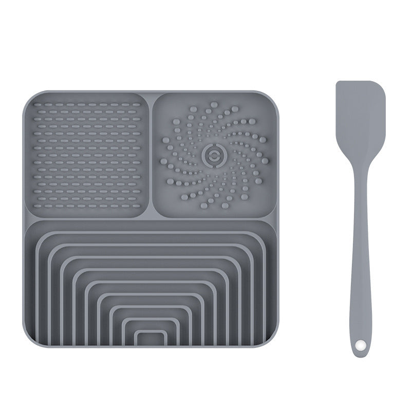 Silicone Pet Lick Placemat Slow Food Mat Pet Tray with Suction Cup Non-slip Cat and Dog Feeding Mat Anti-overflow Anti-choking Mat