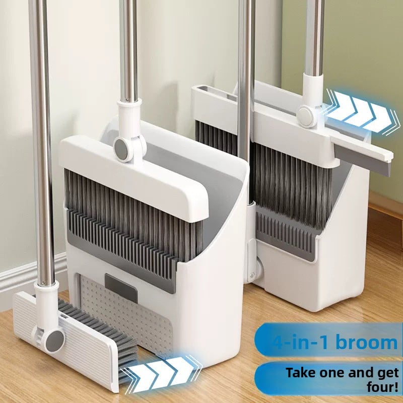 Broom Dustpan suit Combination Household Broom Wiper Non-stick Hair-setting Dustpan Sweeping Artifact Garbage Shovel Broom
