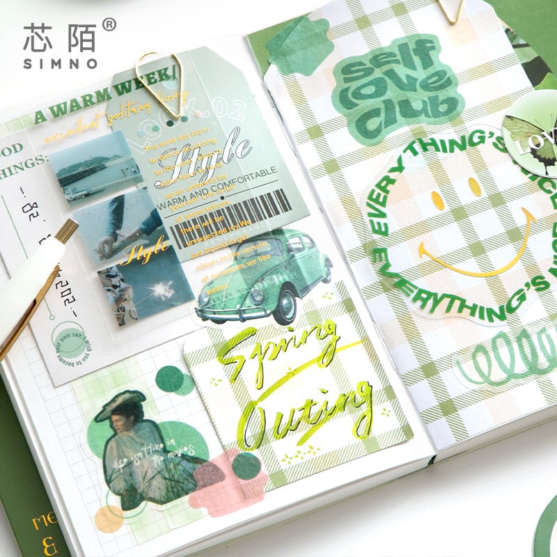 Retro planner book sticker sticky note planner material set