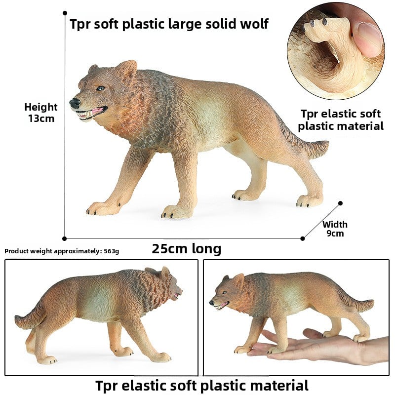 Solid Simulation Wild Wolf Animal Model for Kids Educational Toy