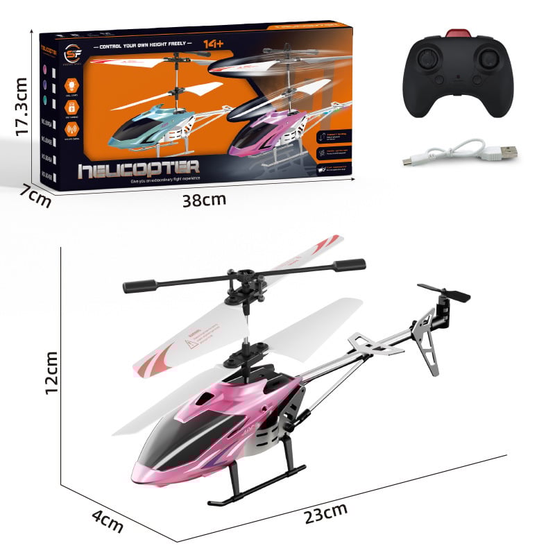 Alloy remote-controlled helicopter, shockproof and anti-collision aircraft with light toy