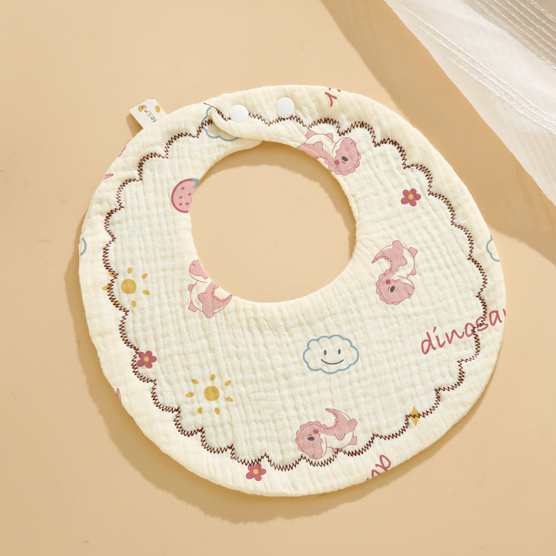 Baby Bib Class A Six-layer Round Children's Bib Cartoon Newborn Anti-spitting Pure Cotton Spring and Summer