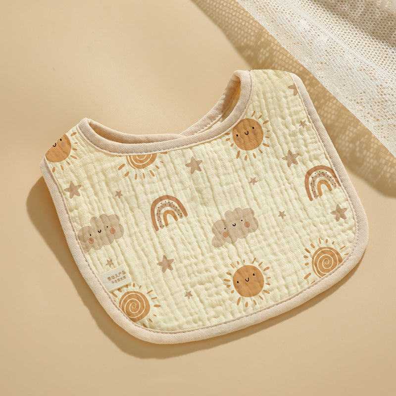 Baby Bib Class A Six-layer Round Children's Bib Cartoon Newborn Anti-spitting Pure Cotton Spring and Summer