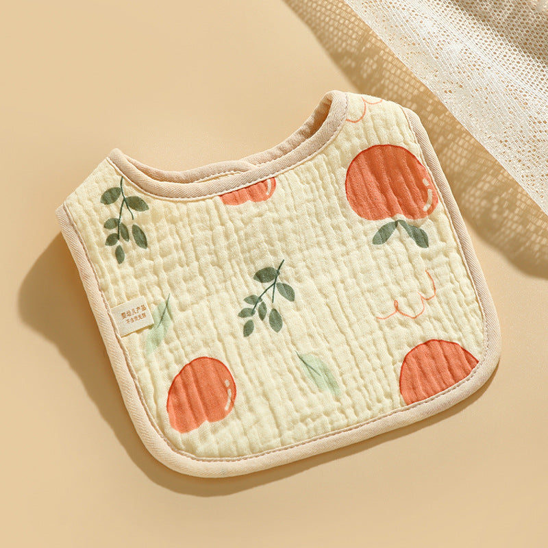 Baby Bib Class A Six-layer Round Children's Bib Cartoon Newborn Anti-spitting Pure Cotton Spring and Summer