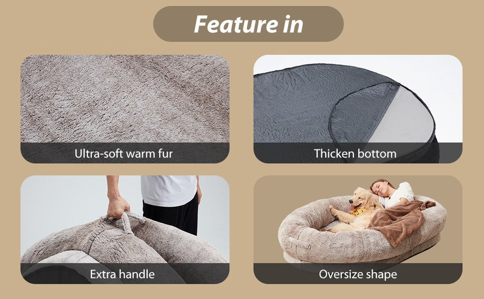 Portable pet bed and human bed