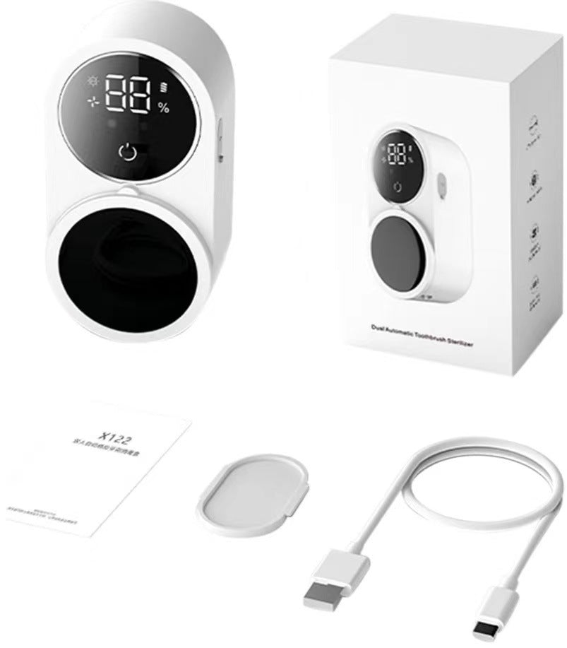 Toothbrush Disinfection Box UV Sterilization Double Wall-mounted Toothbrush Disinfector