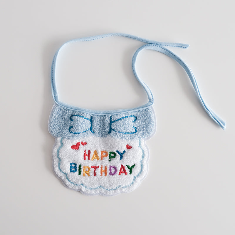 Pet Small Dog Cat Dog Birthday Dress Cake Digital Candle Cute Animal Blue Bib Paper Tray