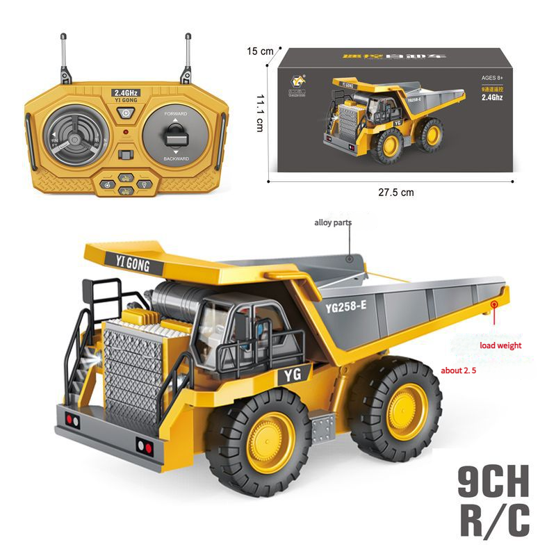 children's remote control excavator engineering vehicle alloy digging dump truck bulldozer toys