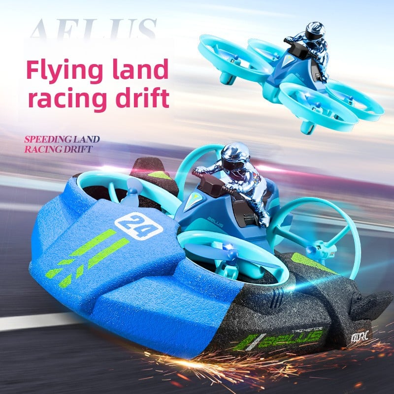 Three-in-one remote control aircraft toy for land, sea and air