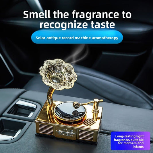Car Solar-Powered Phonograph Perfume Ornament
