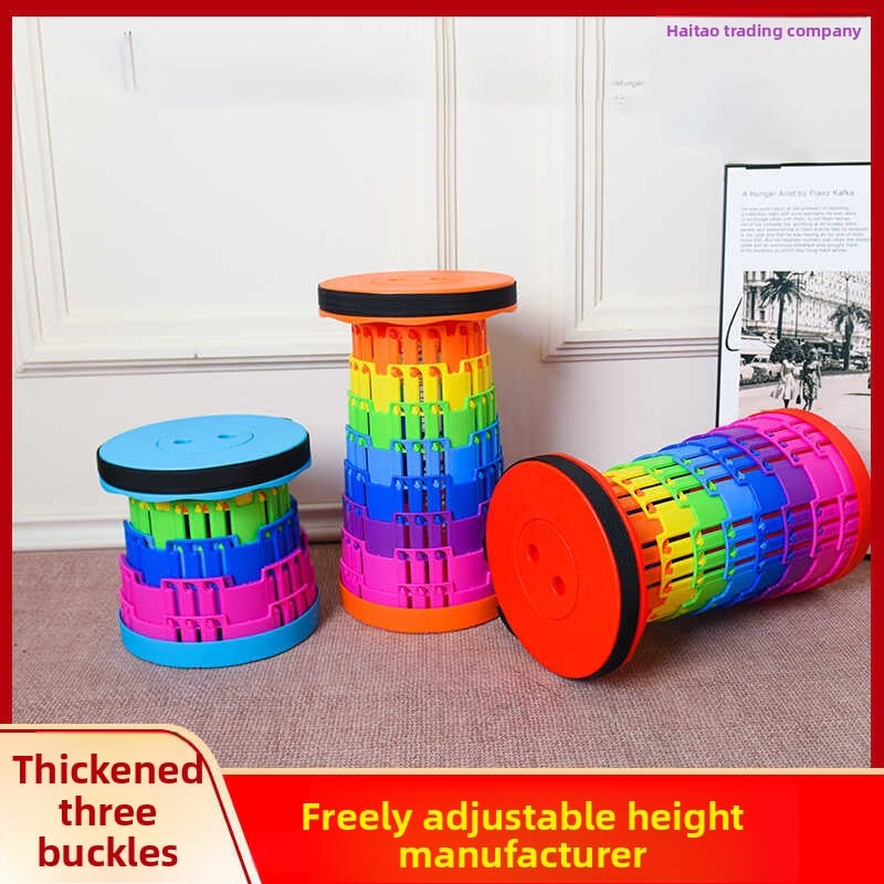 Adjustable rainbow telescopic stool, fishing telescopic folding stool