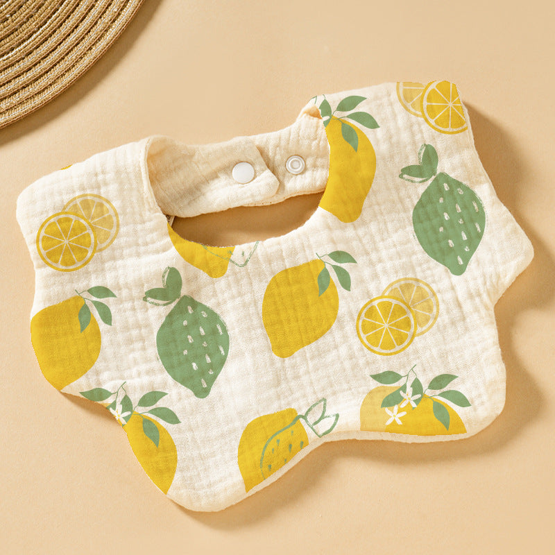 Baby Bib Class A Six-layer Round Children's Bib Cartoon Newborn Anti-spitting Pure Cotton Spring and Summer