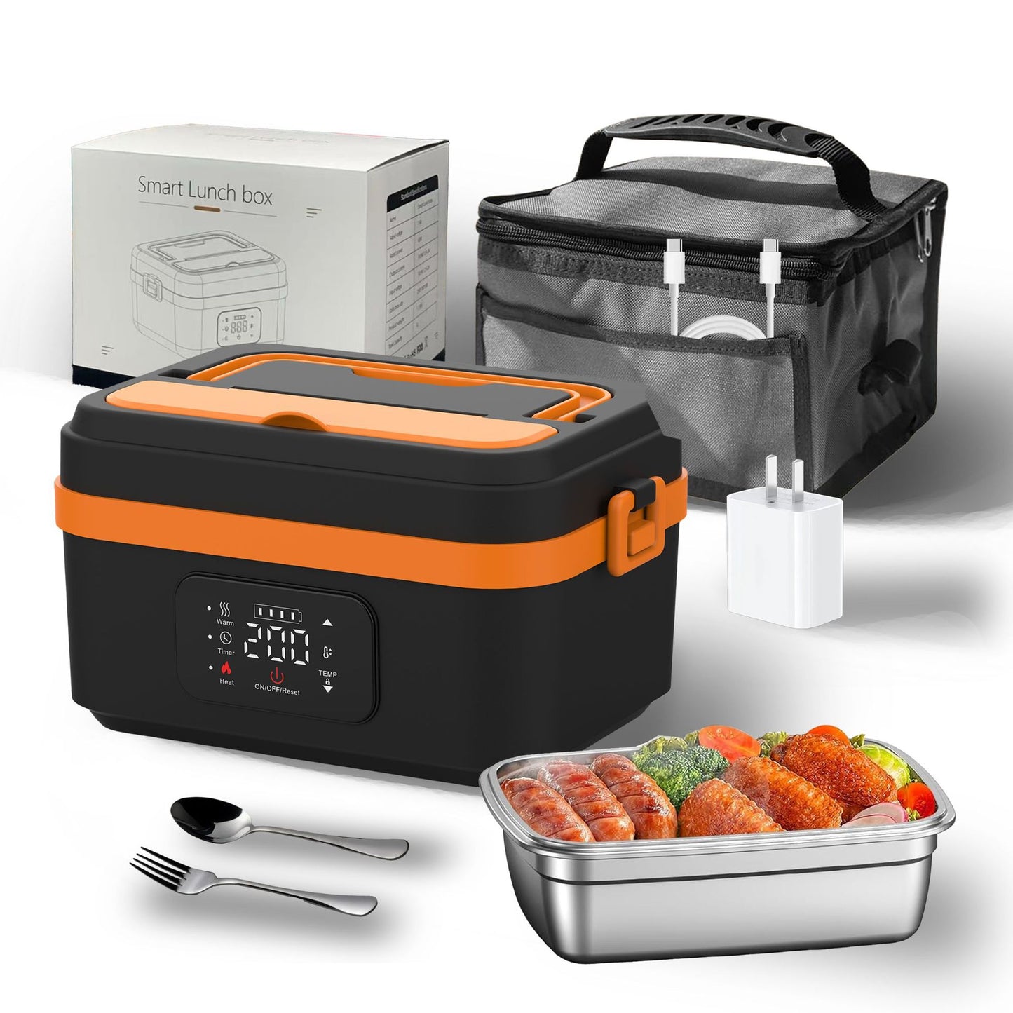 USB Charging Insulation Lunch Box with Wireless Heating