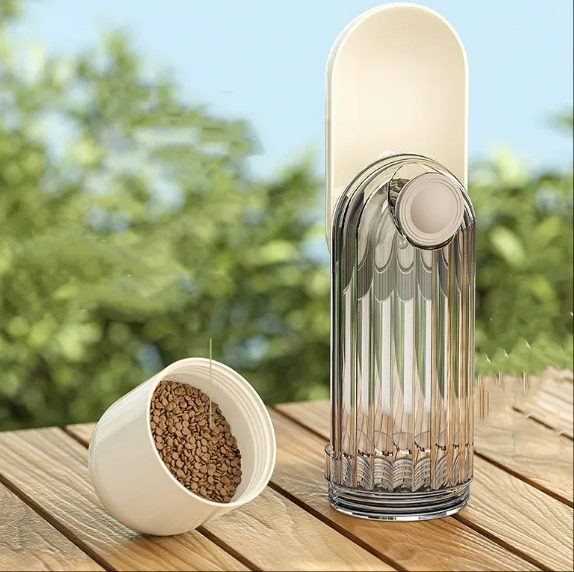 2-in-1 Portable Pet Water Bottle ? Green Dog Walking Drinking Cup with Feeding Bowl | Pet Travel Essentials