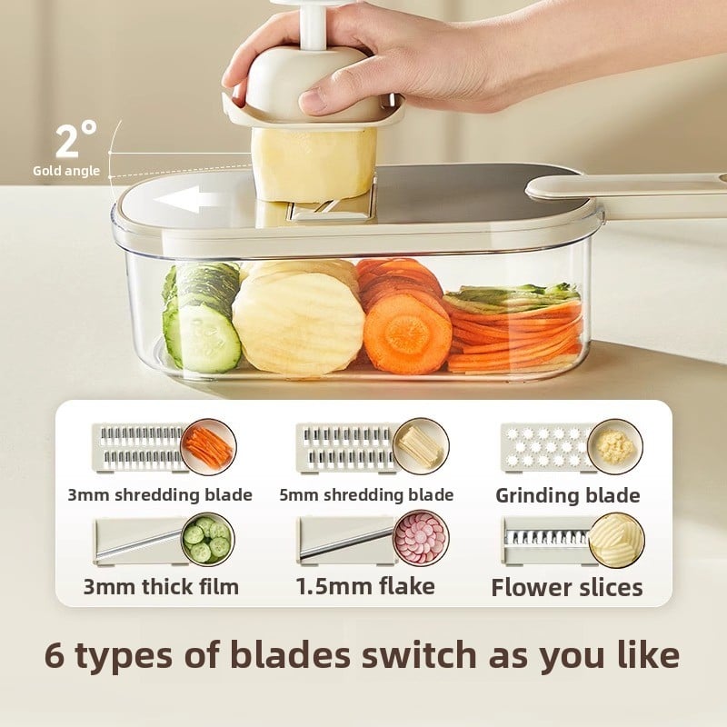 Stainless Steel Multi-Functional Vegetable Slicer & Shredder - Hand-Friendly