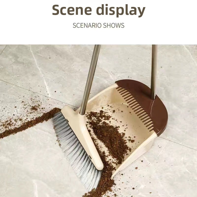 Broom Dustpan suit Combination Household Broom Wiper Non-stick Hair-setting Dustpan Sweeping Artifact Garbage Shovel Broom