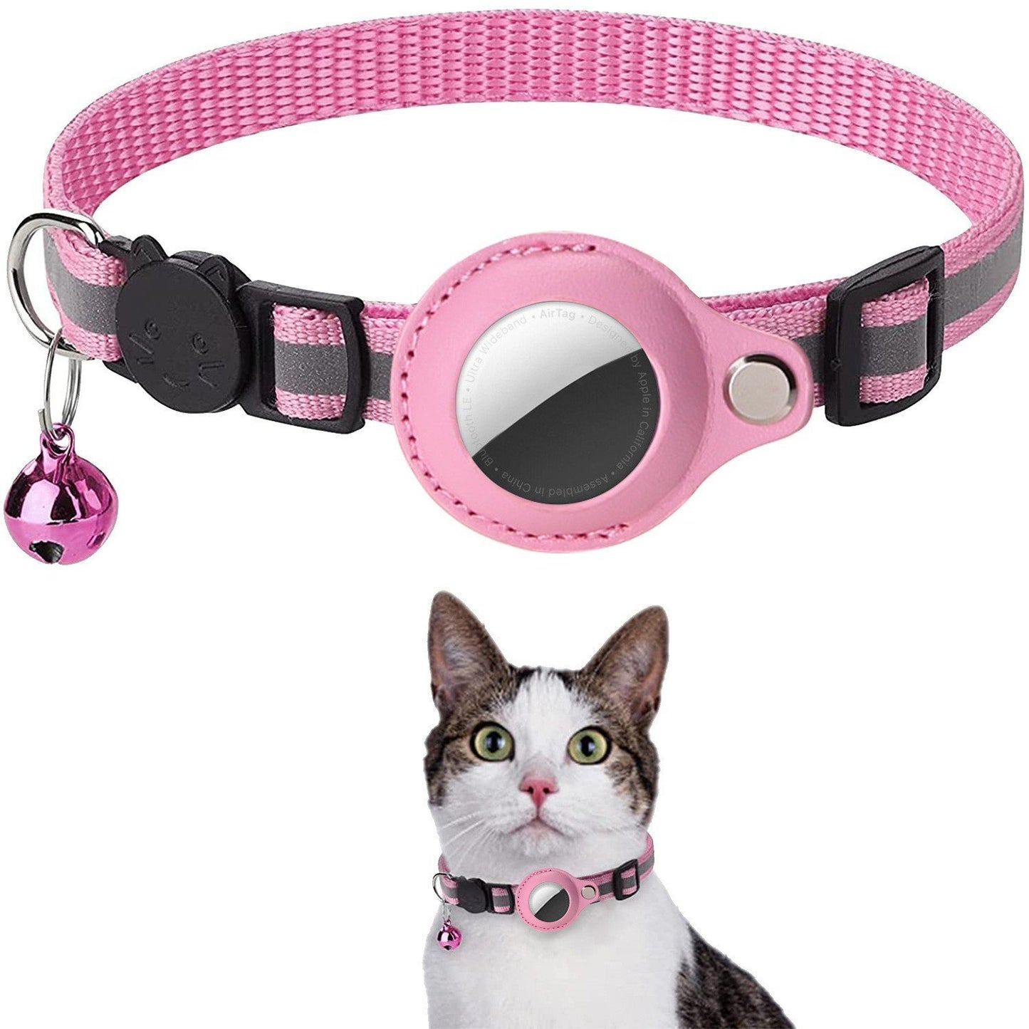 Collar for Airtag anti-loss positioning tracking kitten reflective bell