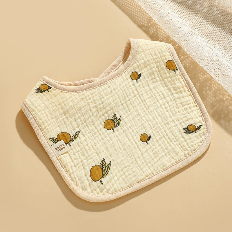 Baby Bib Class A Six-layer Round Children's Bib Cartoon Newborn Anti-spitting Pure Cotton Spring and Summer