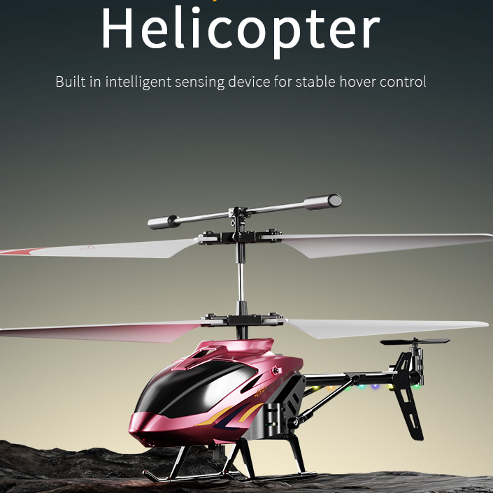 Alloy remote-controlled helicopter, shockproof and anti-collision aircraft with light toy