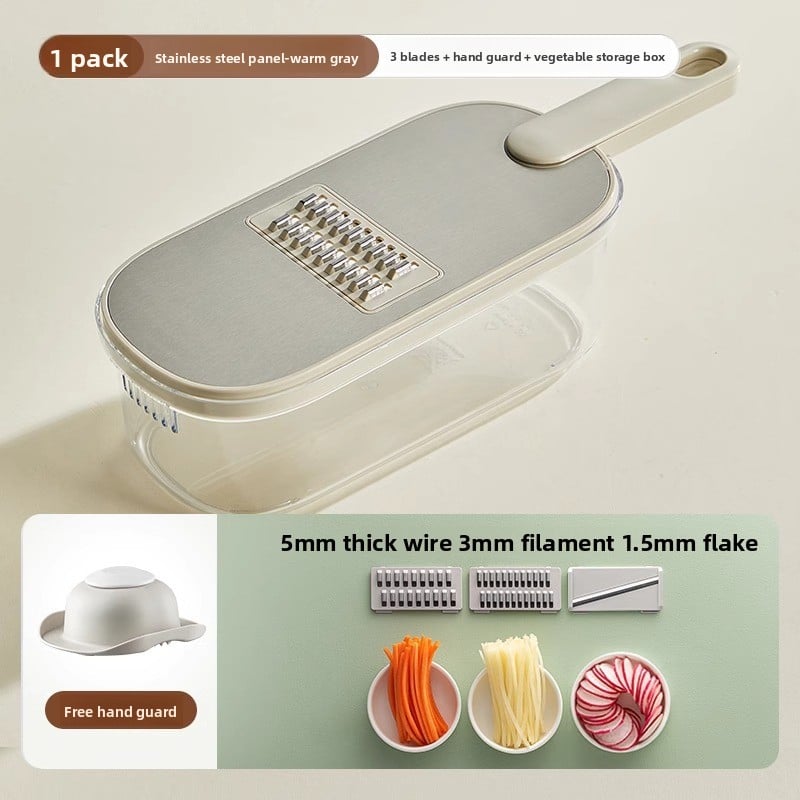 Stainless Steel Multi-Functional Vegetable Slicer & Shredder - Hand-Friendly