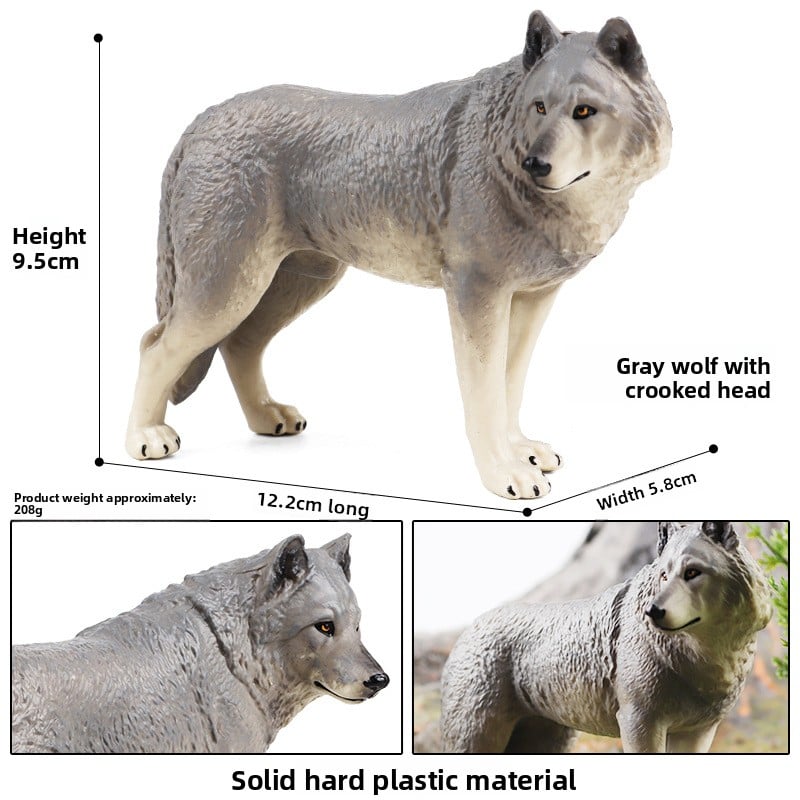 Solid Simulation Wild Wolf Animal Model for Kids Educational Toy