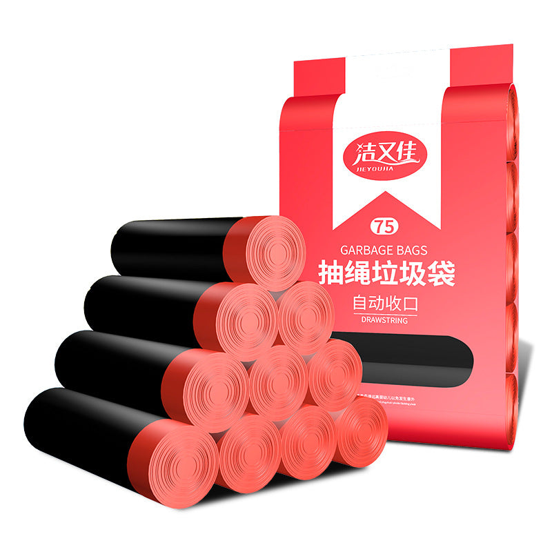 Drawstring garbage bags, large plastic bags for household kitchen, living room and office