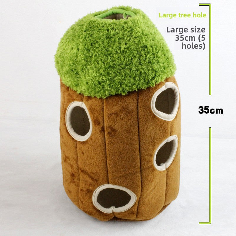 Pet toy supplies: Squeaky Tree Hole Panda Plush toy