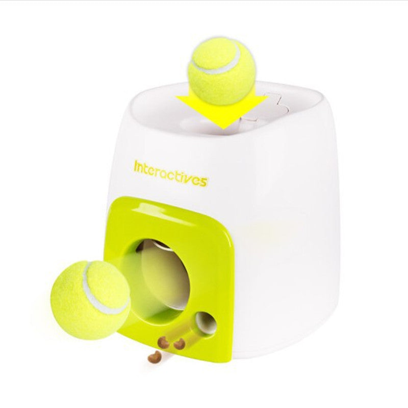 Pet dog food dispenser reward tennis machine toy dog interactive toy