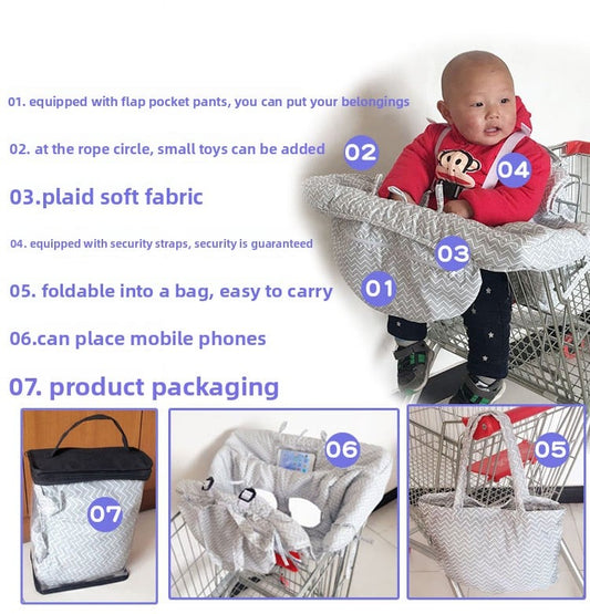 Baby and children's supermarket shopping cart seat cushions and dining chair seat cushions protect safety and portability during travel