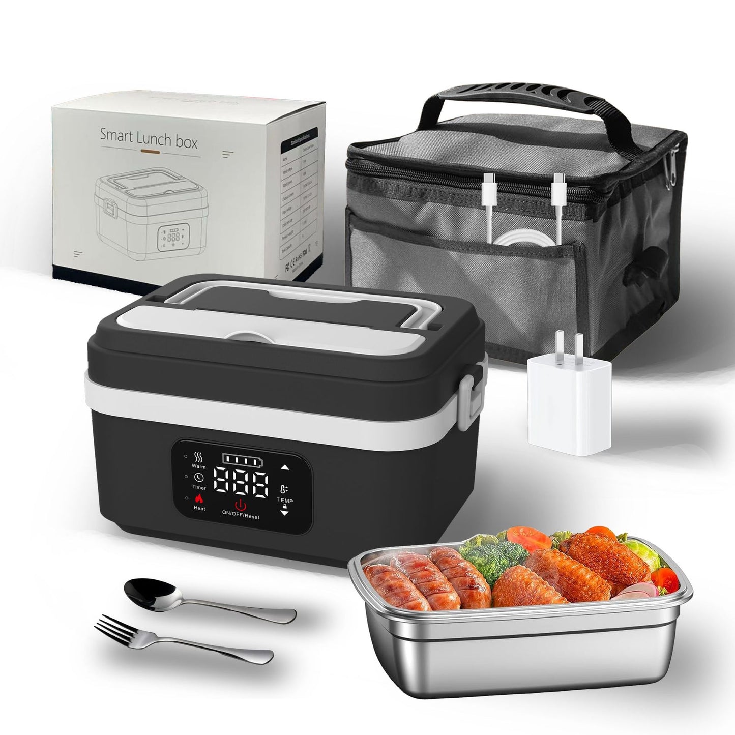 USB Charging Insulation Lunch Box with Wireless Heating