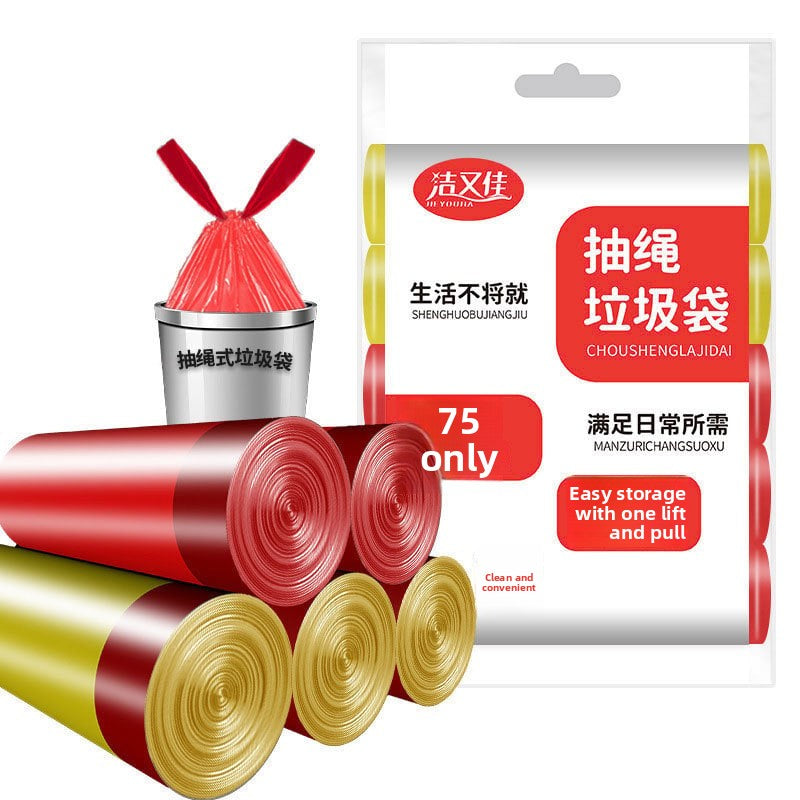 Drawstring garbage bags, large plastic bags for household kitchen, living room and office