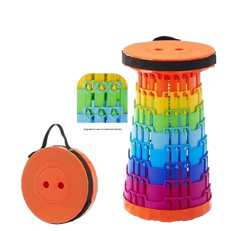 Adjustable rainbow telescopic stool, fishing telescopic folding stool