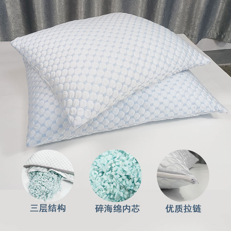 Cross-border in stock Broken Sponge Memory Pillow Broken Sponge Slow Recall Pillow Broken Sponge Ice Silk Pillow Broken Sponge Particle Pillow