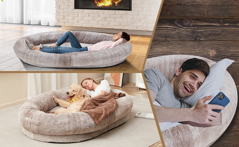 Portable pet bed and human bed