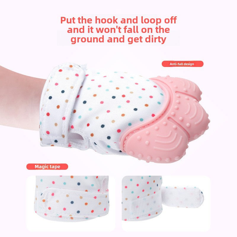 Baby anti-biting silicone teething gloves