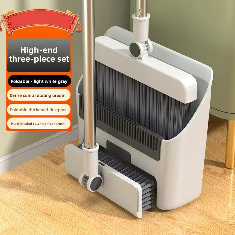 Broom Dustpan suit Combination Household Broom Wiper Non-stick Hair-setting Dustpan Sweeping Artifact Garbage Shovel Broom