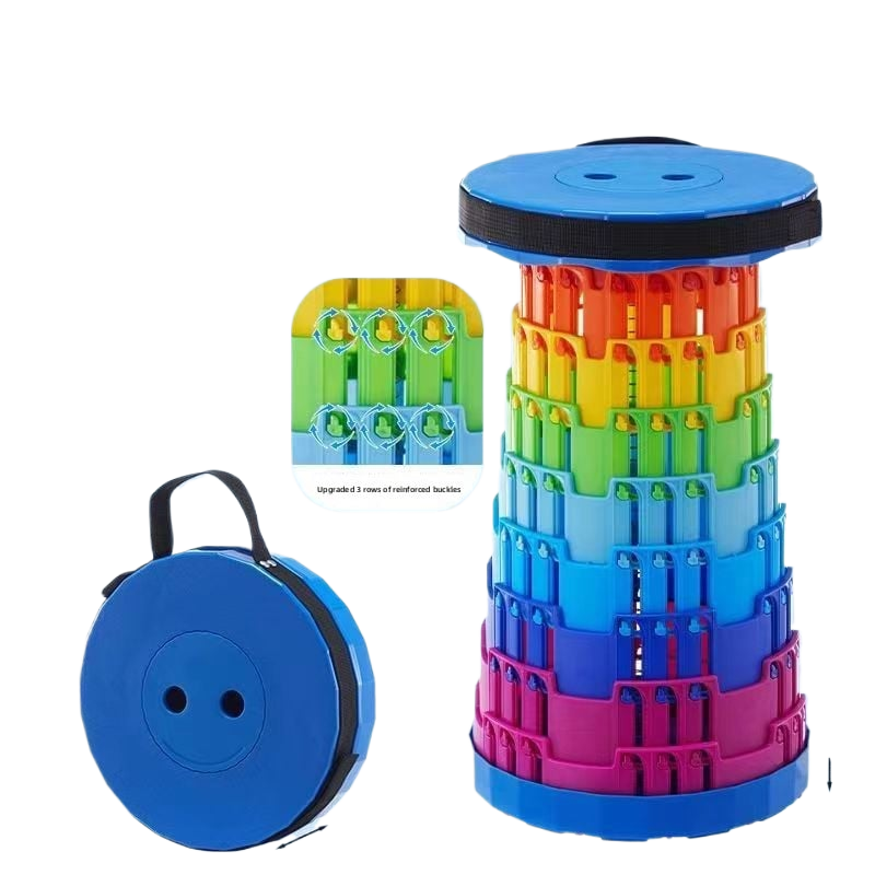 Adjustable rainbow telescopic stool, fishing telescopic folding stool