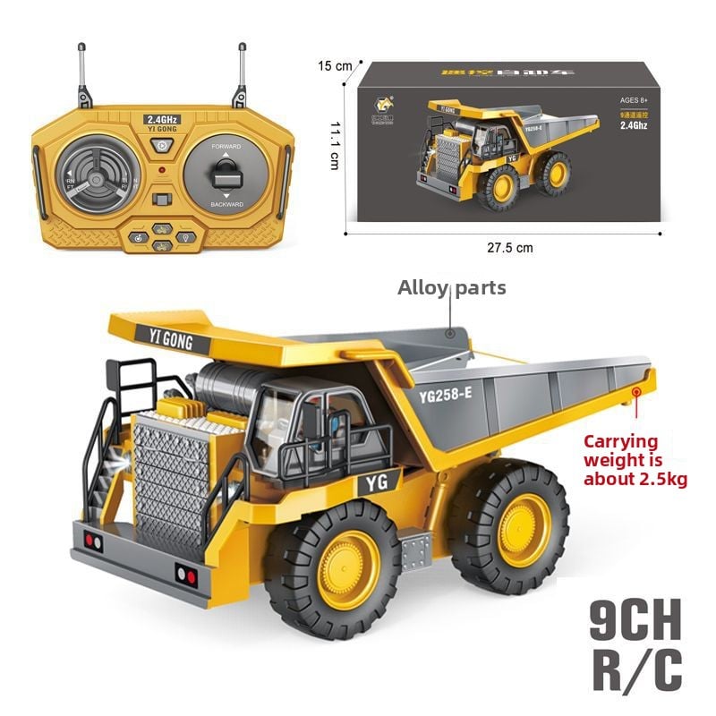 children's remote control excavator engineering vehicle alloy digging dump truck bulldozer toys