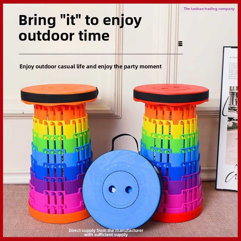 Adjustable rainbow telescopic stool, fishing telescopic folding stool
