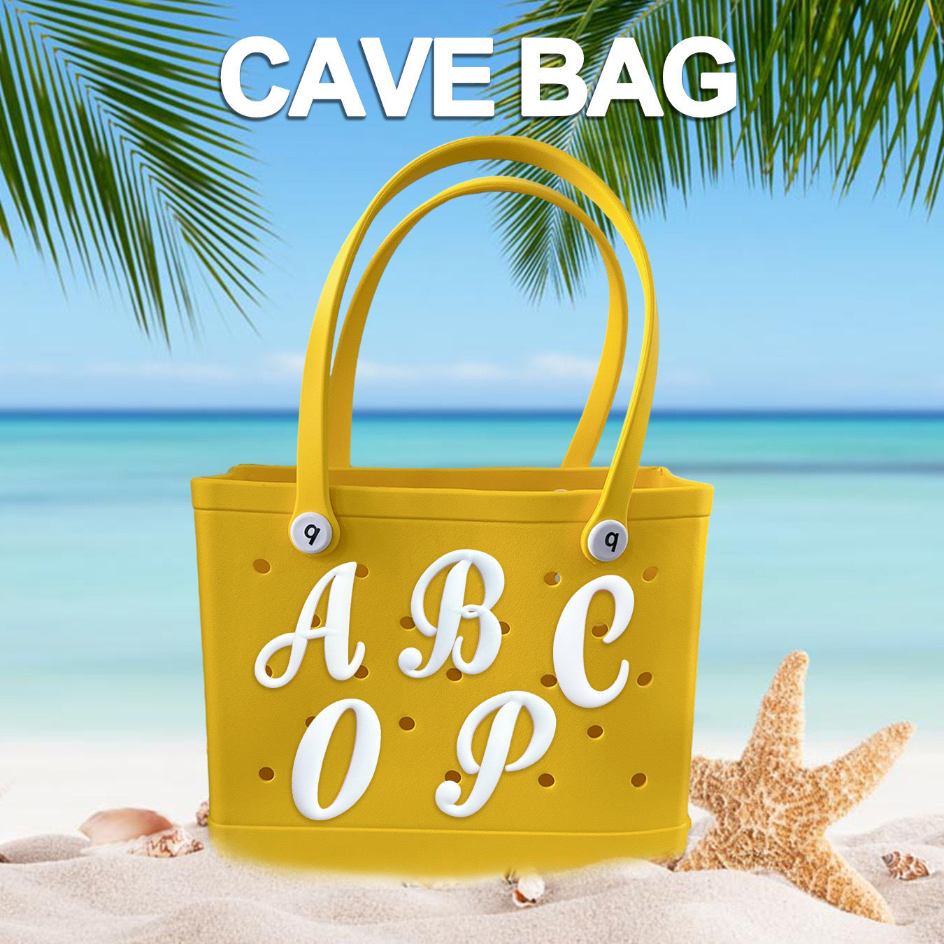 26-piece beach bag with letter accessories