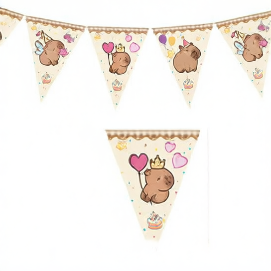 Kappi Bala Party Supplies Birthday Party Decoration Props Paper Tray Paper Cup Tablecloth Paper Towel Banner