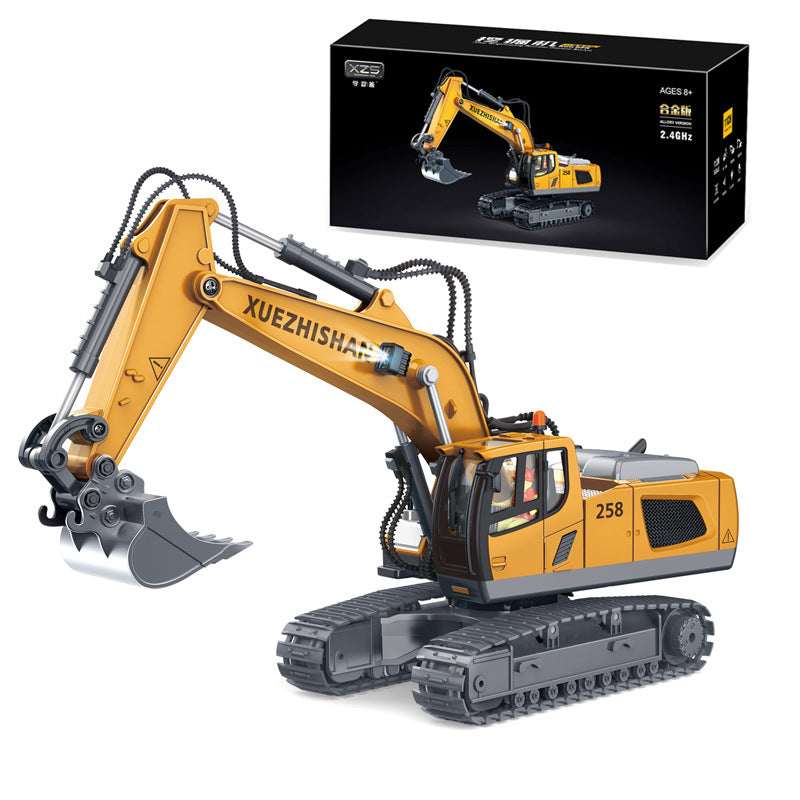 children's remote control excavator engineering vehicle alloy digging dump truck bulldozer toys