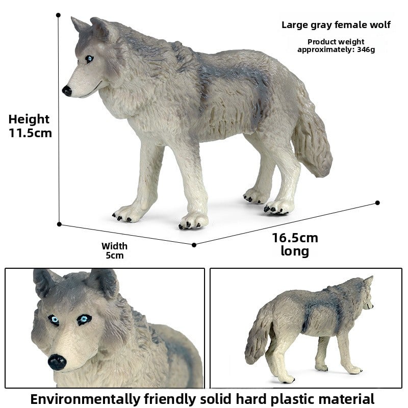 Solid Simulation Wild Wolf Animal Model for Kids Educational Toy